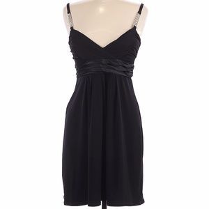 City Triangles Cocktail Black Dress Crystals Sz M